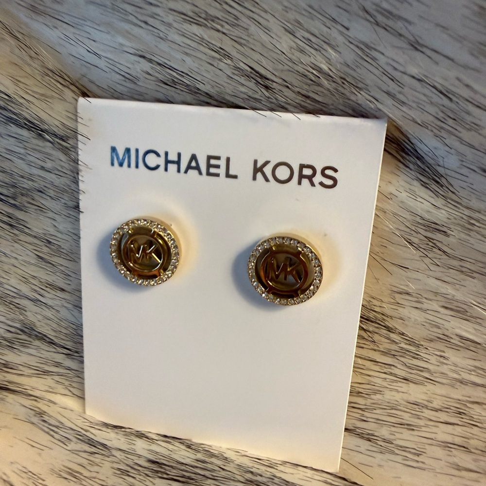 Michael Kors Gold and Silver Crystal Earrings - Picture 3 of 4